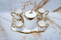 6 Pieces  Tea Set With (Design) Tray