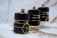 3 Pieces Jar Set with (Black) Stand